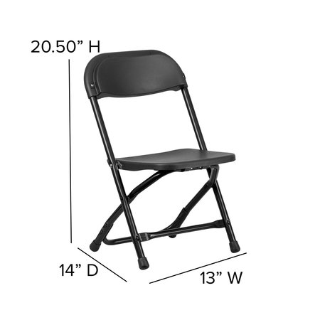 Flash Furniture Kids Black Plastic Folding Chair 2-Y-KID-BK-GG